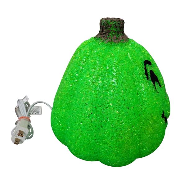 Vintage Seasons Melted Plastic Popcorn Jack O Lantern Light Up Pumpkins Lot Of 2 - Picture 3 of 12